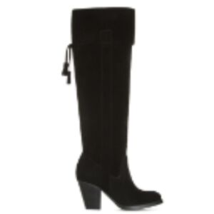 Black Suede Over the Knee Boots Size 6.5